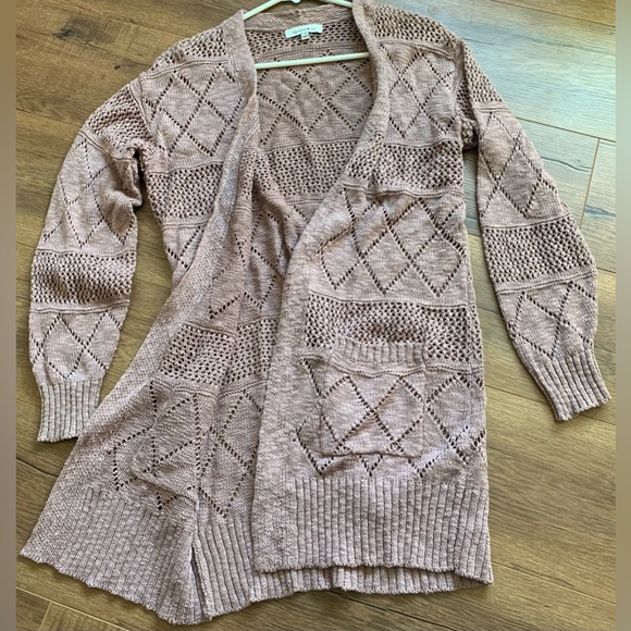 Hooked Up Open-Front Long Cardigan - Picture 1 of 9